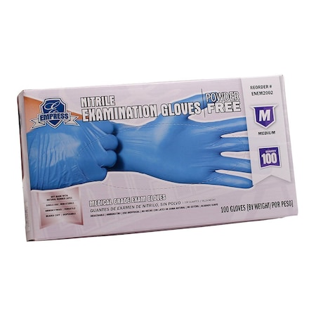 Empress Exam Grade Nitrile Glove Blue Powder Free Medium, 1000PK ENEM2002