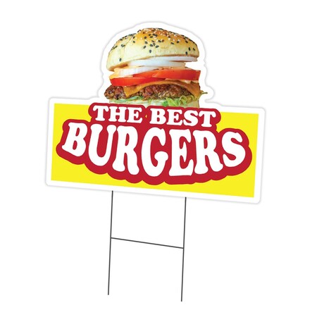 Signmission The Best Burgers Die Cut Yard & Stake plastic coroplast window, C-DC-1824-The Best Burgers19 C-DC-1824-DS-The Best Burgers19