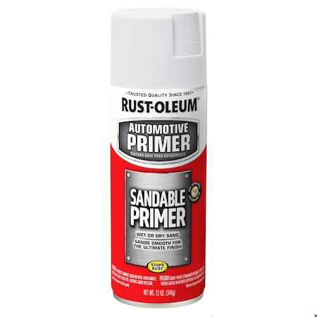 Rust-Oleum Automotive Sandable Primer Spray, White, 12 Oz 260737