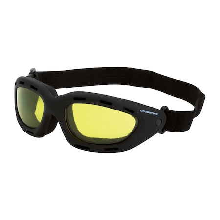 Crossfire Safety Goggles, Yellow Lens, Anti-Fog 91353 AF