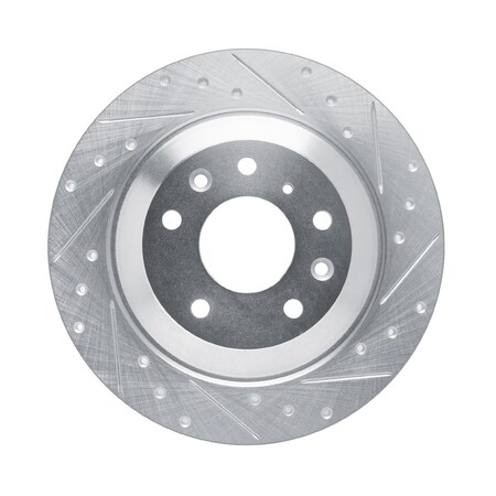 Dynamic Friction Co DFC Brake Rotor - Drilled and Slotted - Silver 631-80083R