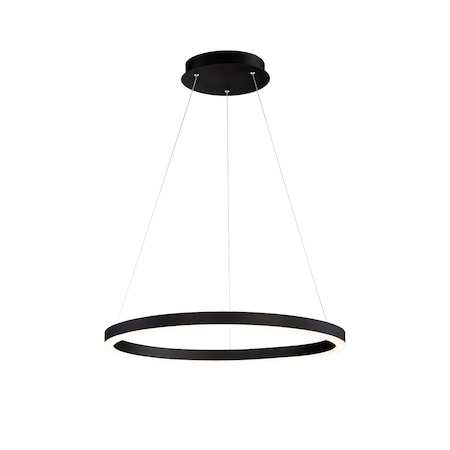 Eurofase Spunto Contemporary LED Chandelier, 1-Light, 1900 Lumens, Opal/Matte Black 31471-027