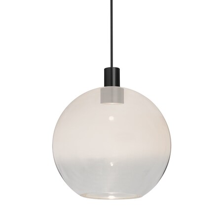 Besa Lighting Besa Newton 8 Pendant, Milky White/Clear, Black Finish, 1x 3W LED 1XT-NEWTON8WC-LED-BK