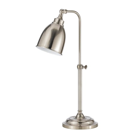 Homeroots 26" Nickel Metal Adjustable Table Lamp With Nickel Dome Shade 524649