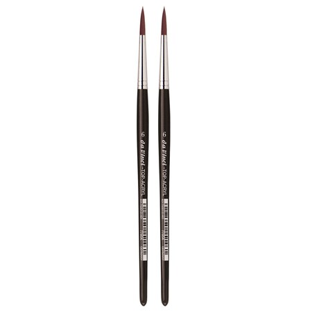 Da Vinci TOP-ACRYL Red-Brown Brush, Synthetic, Acrylic & Oil, Round, Series 7785K, Size 6, 2PK VA-7785K_6