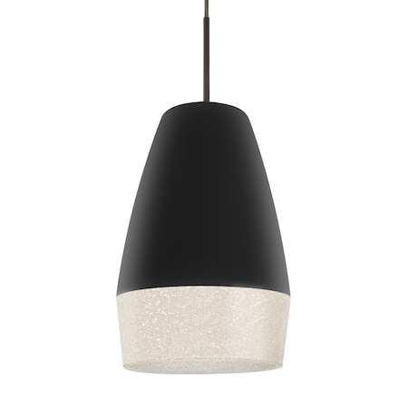 Besa Lighting Besa Abu 12 Pendant, Black/Glitter, Bronze Finish, 1x 60W MAX E26 Base 1JT-ABU12BK-BR
