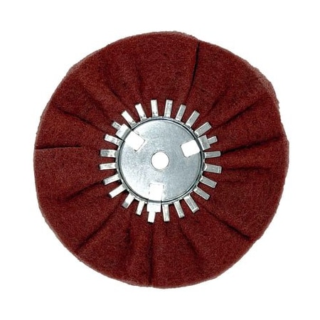 Renegade Products Usa 8 Inch Very Fine Satin Airway Buffing Wheel for Angle Grinders, 5/8" Removable Center Plate FSA8X3X5/8N2-2P-HSVFN