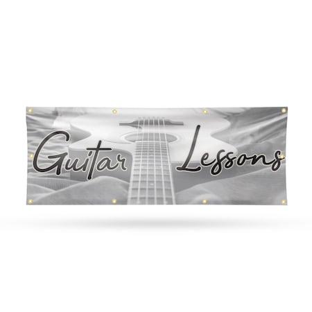 Signmission Guitar Lessons, 36 Inch x 96 Inch, Vinyl Banner B-96-30681