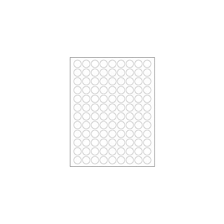 Bubblefast 3/4'' White Circle Laser Labels-108 Labels per Sheet BFLL141