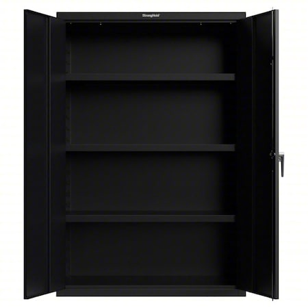 Strong Hold Storage Cabinet, 72 in H, 48 in W, 24 in D, Swing, Electronic Lock; Keyed Lock; Padlock Hasp, Black 46-243-EK-P