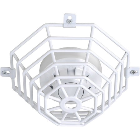 Safety Technology International Smoke Detector Guard, Steel, Flush Mount, 7 in W x 7 in H x 3 1/4 in D, White STI-9604