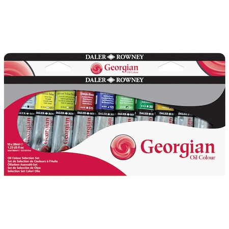 Daler-Rowney Georgian Oil Paint Selection Set, Assorted Colors, 38ml, 10-Piece Set D111900650