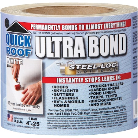 Quick Roof Ultra Bond 4'' x 25 Ft. Instant Self-Adhesive Roof Repair UBW425