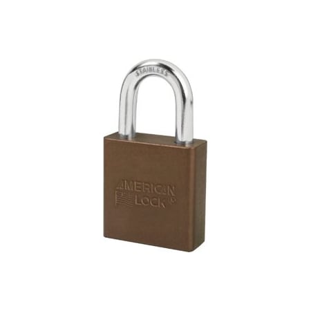 Master Lock Co Padlock 1-1/8in Shackle Aluminum Brown Keyed Different A1205KD BRN