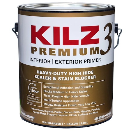 Masterchem 1 Gal 13041 White Kilz 3 Premium Heavy-Duty High Hide Sealer & Stainblocker Interior & Exterior 10001
