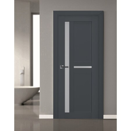 Sartodoors Slab Barn Door Panel Frosted Glass 24x80 Solid Core Modern Interior VEREGIO7288S-ANT-24