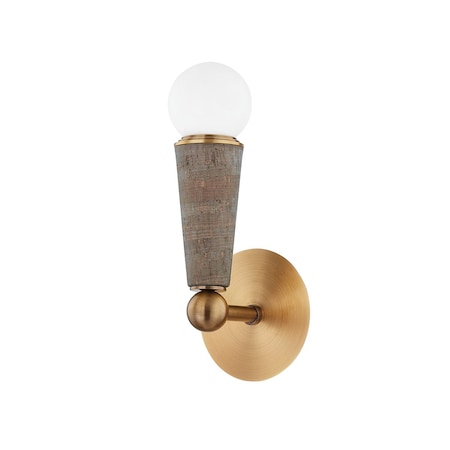 Troy Lighting Dax 1 Light Wall Sconce 5 In. Patina Brass B1612-PBR