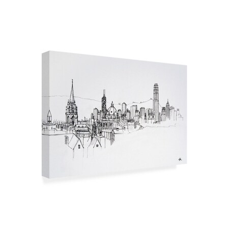 Trademark Fine Art Outdoor Canvas Art - Marc Allante 'Oxford to Hong Kong' Wall Art for Patios, or Gardens GRL00768-OC2232WR