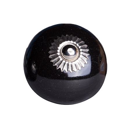 Homeroots Set of Eight Black And Silver Ceramic Drawer Pull Knobs, 8PK 358108