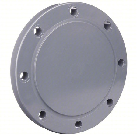 Zoro Select PVC Blind Flange, Socket, 8 in Pipe Size 853-080