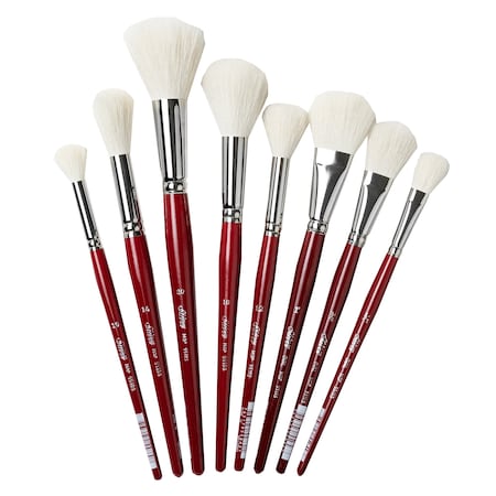 Silver Brush Silver Mops Round and Oval, White Brushes, 8-Piece Set MP-5663