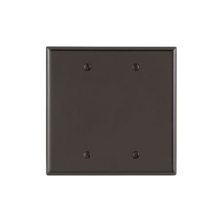 Leviton Blank Wallplate, Midway Size, Gang 2, Brown 80525
