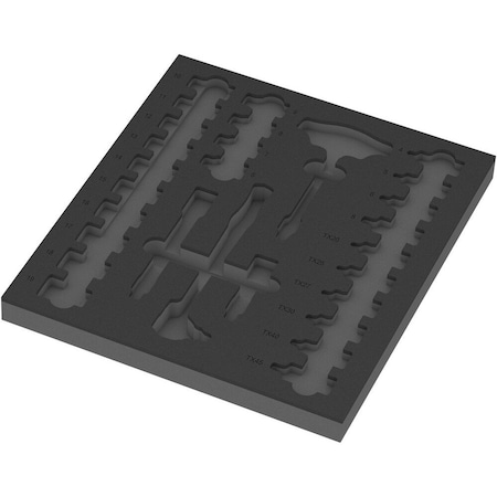 Wera 9826 Foam insert 8007 B VDE Zyklop VDE ratchet set 1, 3/8 in, empty, 344 x 30 x 392 mm 5137326001