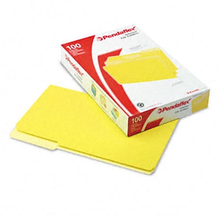 Pendaflex Interior File Folders- 1/3 Cut- Top Tab- Legal- Yellow- 100/Box, 100PK 435013YEL