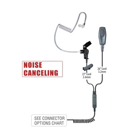 Klein Electronics Patriot Noise Canceling 2-Wire Surveillance Earpiece with Icom S6 Connector PATRIOT-NC-S6