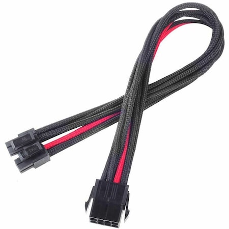 Silverstone 8 Pin 300 mm Power Cable Extender - Black with Red PP07-EPS8BR