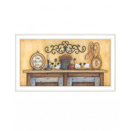 Homeroots Come Gather at Our Table 3 White Framed Print Wall Art 407800