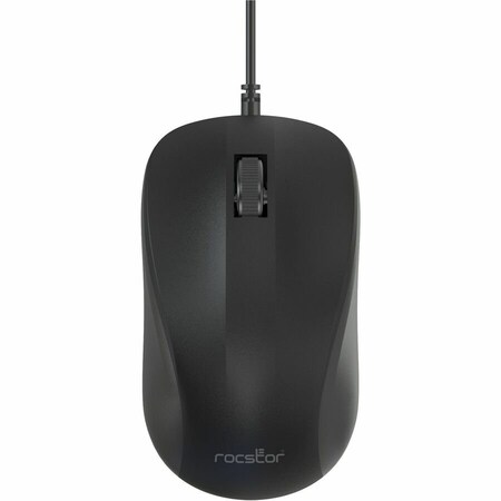 Rocstor PREMIUM M11 USB WIRED CONTOURED MOUSE - 1200 DPI - HIGH-DEFINITION OPTICAL - WIR Y10P021-B1