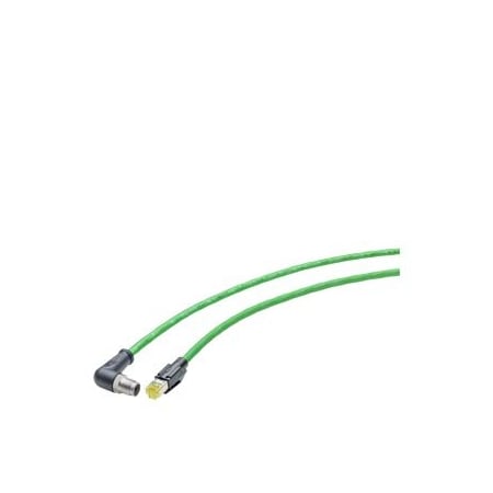 Siemens IE TP Cord M12-90/RJ45-180 pre-assembled IE Flexible Cable with 1x M12 plug 6XV1878-5SN15