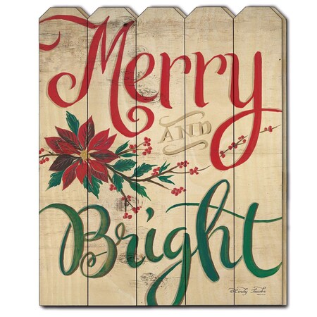 Homeroots Merry and Bright Unframed Print Wall Art 404802