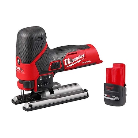 Milwaukee Tool M12 FUEL Jig Saw + M12 HO CP2.5 Battery 2545-20, 48-11-2425