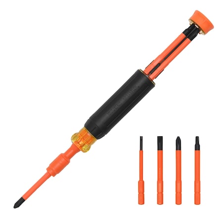 Klein Tools 4-in-1 Insulated Auto-Lock Screwdriver 32604INS