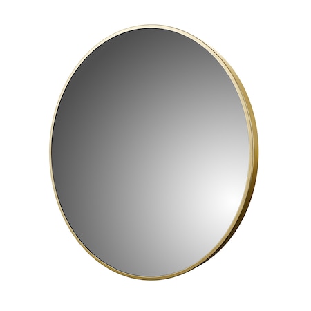 Craft And Main Round Mirror, Framed, 28x28in, Aluminum AM2828-BG