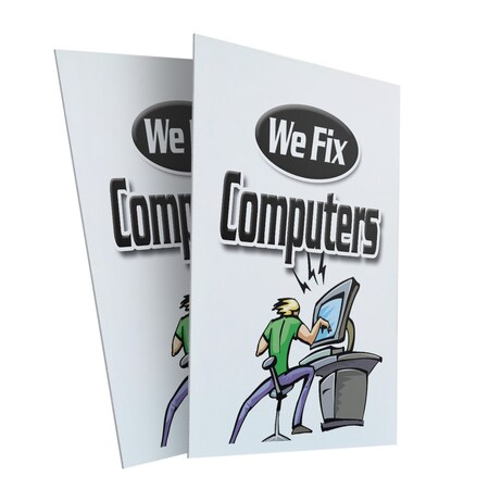 Signmission We Fix Computers, Plastic Signs Only 24 Inch x 36 Inch, Corrugated Plastic, 2PK CSB-2436-2PACK-We Fix Computers