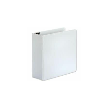 Universal Deluxe Easy-to-Open D-Ring View Binder, 3 Rings, 4 in. Capacity, 11 x 8.5, White UNV30754