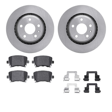 Dynamic Friction Co DFC Rotors with EURO 5000 Ceramic Brake Pads includes Hardware 6612-73209