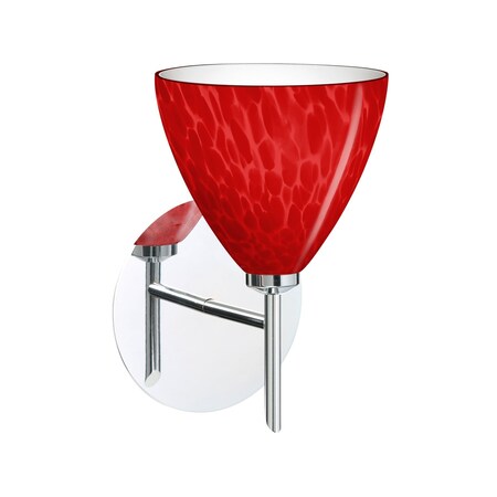 Besa Lighting Besa, Mia Mini Sconce, Red Cloud, Chrome Finish, 1x5W LED 1SW-1779RC-LED-CR