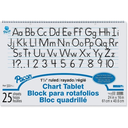 Pacon Ruled Chart Tablet, White PAC74720