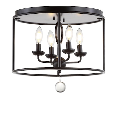 Jonathan Y Alma 16" Metal LED Flush Mount, Oil Rubbed Bronze JYL9500A