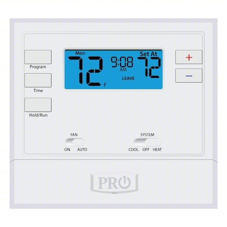 Pro1 Iaq Non-Programmable Thermostat, 5-1-1 Programs, 1 H, 1 C, Wall Mount, Hardwired/Battery, 24VAC T605-2