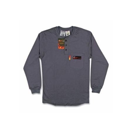 Comeaux Caps FR Treated Henley Shirts, 5X-Large, Grey 118-19082FR-5XL-GR