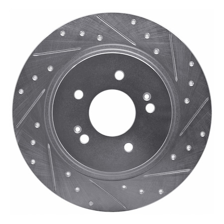 Dynamic Friction Co DFC Brake Rotor - Drilled and Slotted - Silver 631-03060R