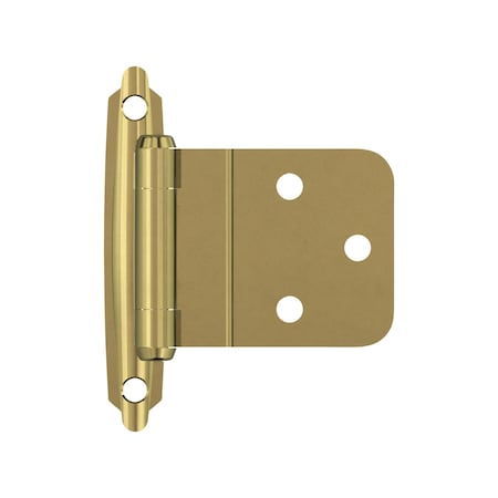 Amerock 3/8in 10 mm Inset Self-Closing, Face Mount Polished Brass Hinge - 1 Pair BPR34283