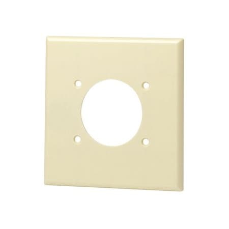 Leviton Receptacle Wallplate, Standard Size, Gang 2, Ivory 80526-I