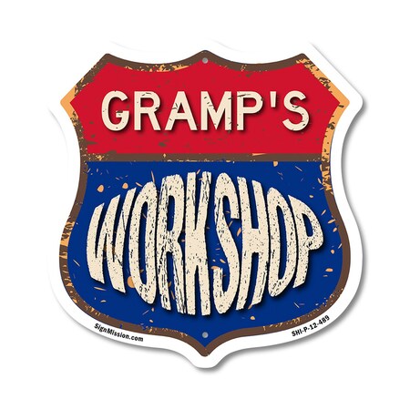 Signmission Gramp's Workshop, 12 Inch X 12 Inch, Plastic Sign SHI-P-12-489-GRAMP