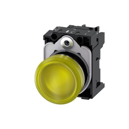 Siemens Indicator lights, 22 mm, round, metal, shiny, yellow, lens 3SU1153-6AA30-1AA0-ZY19